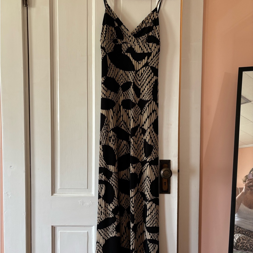 Ann Taylor Black and Cream Maxi Dress